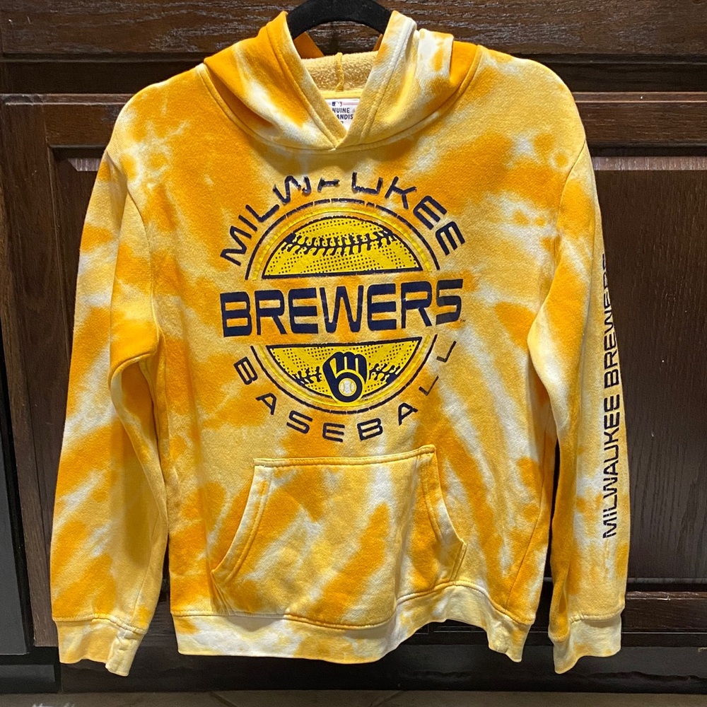 MLB Youth Yellow Tie-Dye Hoodie - Youth L(14/16)